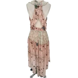 Free People Mixed Print Floral Sleeveless Tiered High Low Dress Size Small Fairy thumbnail 4
