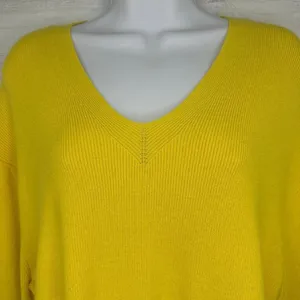 NWOT M&S Womens Autograph Pullover Viscose Blend Sweater in Sunshine Size M Soft thumbnail 3