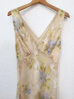 Arose Studio Shiloh Crinkled Chiffon V Neck Bias Cut Midi Dress Yellow $198 OS thumbnail 5