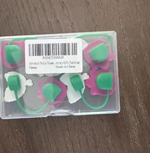Pink and Green Leaf Straw Toppers Multiple thumbnail 2