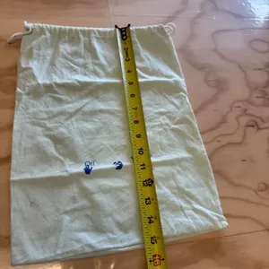 Off-White Light Green Cotton Drawstring Dust Bag Blue Logo 11.5x15.5‎ Travel thumbnail 8