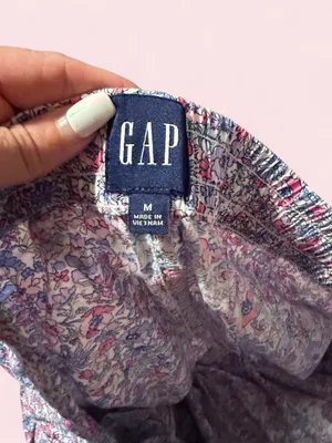 GAP Floral Wide-Leg Lounge Pants in Blue and Pink thumbnail 3