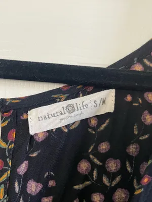 Women’s Natural Life Let's Just Go Wide Leg Floral Jumpsuit Black Size S/M thumbnail 2