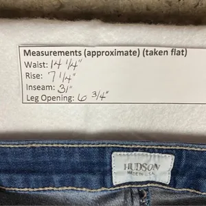 Hudson Stretch Medium Wash Straight‎ Leg Jean Flap Pocket Womens Size 26 thumbnail 2