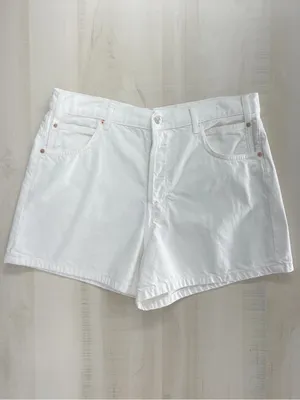 FREE PEOPLE tippi we the free white high rise denim shorts 32 thumbnail 2