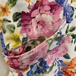 Floral Cotton Twill Sleeveless Button-down Mini Dress with adjustable waist thumbnail 9