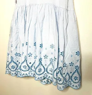 Draper James Women’s Blue White 100% Cotton Eyelet Embroidered Dress Size 6 thumbnail 7