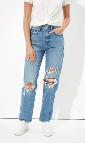 American Eagle Highest Rise '90s Boyfriend Distressed Jeans thumbnail 1