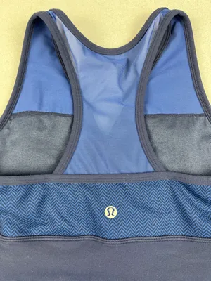 Lululemon Deep V Tank with built in bra (Navy/cobalt blue) Size: 10 thumbnail 3