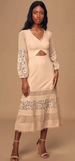 LULUS Modern Menagerie‎ Lace Midi Dress thumbnail 1