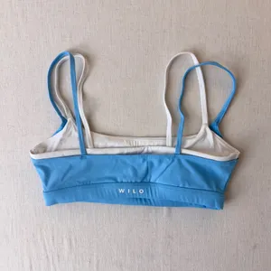 Wilo The Label Layered Activewear Sports Bra Crop Top Women Large Blue White thumbnail 7
