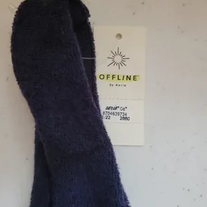 OFFLINE by Aerie Recharge Terry Bralette Womens Size M Navy Blue‎ Lounge Cotton thumbnail 3