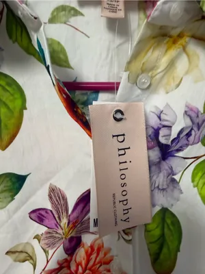 Philosophy Multicolor Floral Button-Front Short Sleeve Shirt thumbnail 2