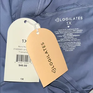 Blogilates NWT Size 1X Troposphere Steel Blue Athletic Mesh Tulle Barre Romper thumbnail 3