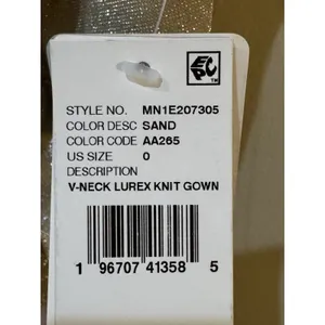 Aiden Maddox V Neck Lured Knit Gown Sparkle Metallic Size 0 Adrianna Papell thumbnail 6