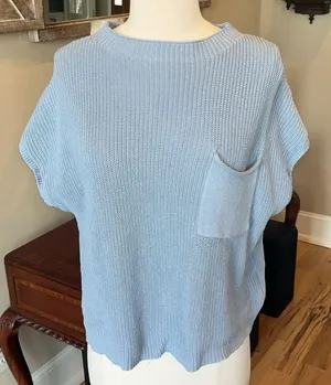 Oversized Powder Blue Pocket Sweater Size M thumbnail 1
