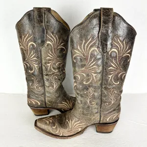 Corral Circle G Filigree Distressed Leather Western Boots Size 6.5 Embroidered thumbnail 3