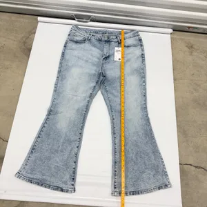Cello High Rise Light Acid Wash Flare Jeans Light Blue Denim Size 18 thumbnail 5