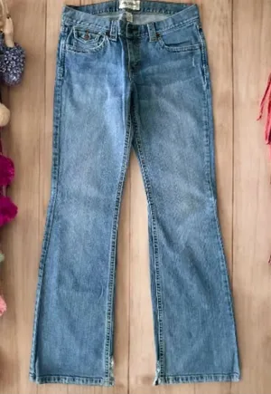 Abercrombie & Fitch Vintage y2k OG Low Rise Light Blue Flare Jeans thumbnail 1