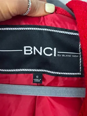 BNCI by Blanc Noir Red Wool Peacoat Double Breasted Small thumbnail 4