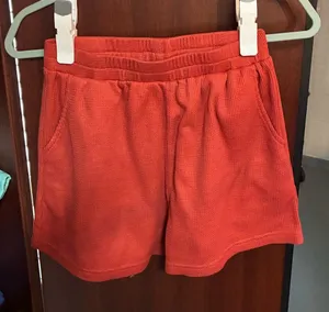 Casual Orange Waffle-Knit Shorts Vettres Brand Size Small thumbnail 1