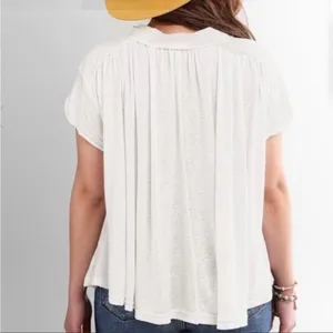 Free people Low Down Henley Top white sz M‎ thumbnail 3