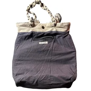 Artisan NY Woven Rope Handle Oversized Gray Boho Beach Tote Bag thumbnail 10