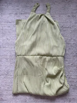 Halter Neck Ribbed Bodycon Dress in Sage Green (Size Small) thumbnail 3