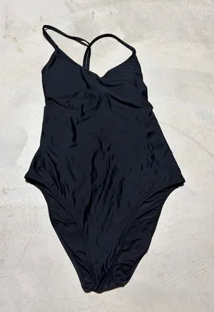 Aerie Classic Black One-Piece Swimsuit full coverage m long thumbnail 1