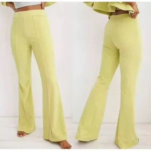 Aerie Grrove On Rib Velour‎ Flare Pant M Long Tall High Rise Retro Y2K Cozy thumbnail 2
