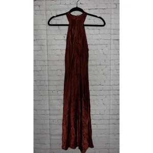 Lanston Rust Orange Halter Neck Maxi Dress Boho Wedding Party Guest Bridesmaid S thumbnail 2