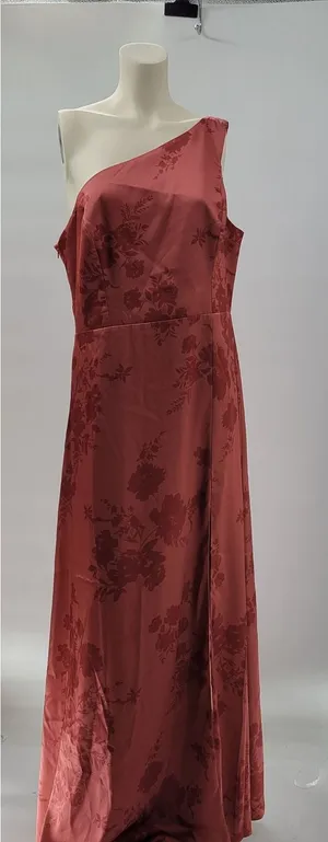 Birdy Grey Kira Dress XL Wild Rose Whimsical Bloom Matte Satin One Shoulder Maxi thumbnail 1