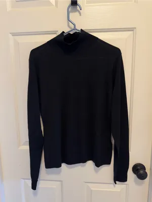 J. Crew Carolyn turtleneck sweater in merino wool Black size Large thumbnail 3