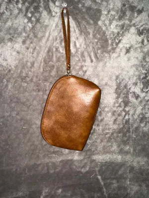 Hkcluf Brown Faux Leather Wristlet Pouch thumbnail 2