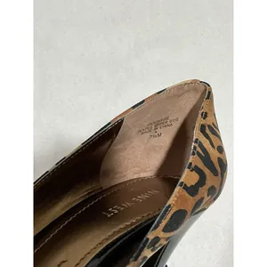Womans Nine West Bonfire Open Toe Leopard Print Platform Pumps 7.5 M thumbnail 7