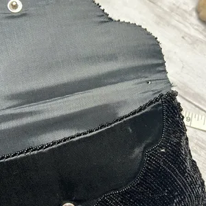 Vintage De Lill 1950’s Black Beaded Sequined Clutch Bag Purse thumbnail 9
