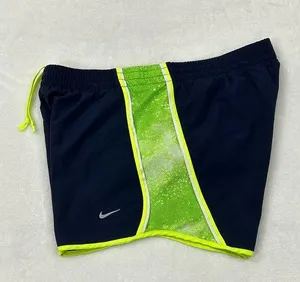 Nike Dri Fit Navy & Lime Seattle Seahawks Athletic Running Gym Shorts Womens S/M thumbnail 2