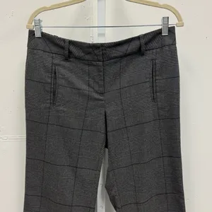Loft Petite Women’s Plaid Flare Classic Everyday‎ Career Trouser Pants 8P Gray thumbnail 3