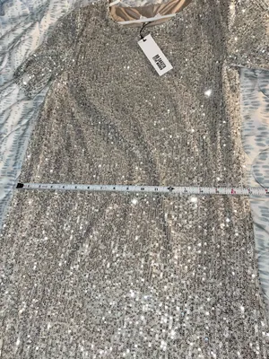 BB Dakota Steve Madden Silver Sequin Mini Shift Dress Size M thumbnail 6
