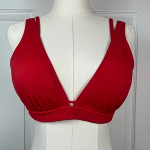 Red braided adjustable bikini top Size M thumbnail 1