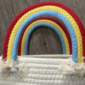 Rainbow Handle Tote Purse White thumbnail 7