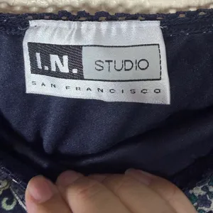 IN Studio San Francisco Paisley Midi Skirt Navy Blue Lettuce Edge XL thumbnail 4