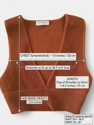 Aritzia Babaton Sculpt Knit Deep V Tank Top Crop Rust Orange M thumbnail 3