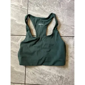 Quince NWOT Ultra-Soft Performance Sports Bra Forest Green XS Racerback thumbnail 2