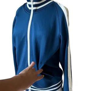 Pam & Gela Inspired Varsity Track Jacket M Royal Blue Cold Shoulder Sleeve thumbnail 5