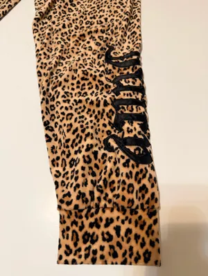 Juicy Couture leopard print soft velour lounge pant, pull up elastic waist, sz L thumbnail 10