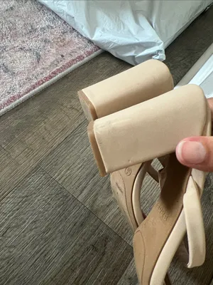 BAMBOO Beige Strappy Square-Toe Block Heels thumbnail 6