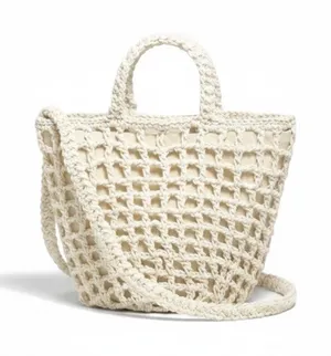 MADEWELL Crocheted Rope Tote Antique Cream Summer Vibes Boho Vacation Resort thumbnail 1