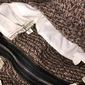 Small brown high neck boho ruffle sweater thumbnail 8