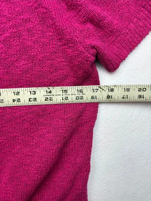 J. Crew size small knit Short-Sleeve Button Cardigan sweater purple pink Fuschia thumbnail 4